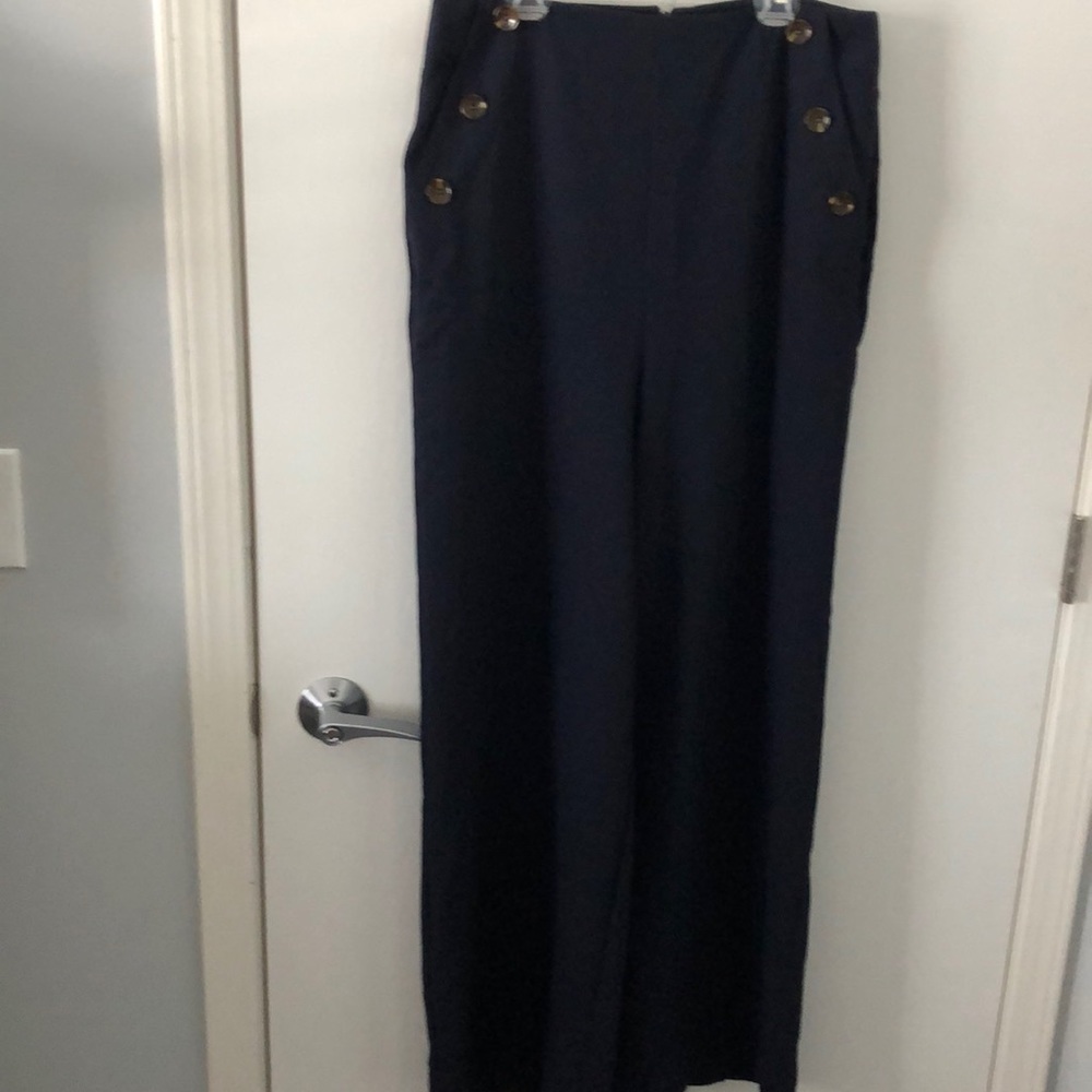 Navy wide leg pants